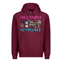 Burgundy i'm a simple woman Premium Hoodie - JahusDesignShop