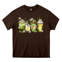 Chocolate Brown daisy coffee cups Heavy Core Tee - Zillion Design Studio