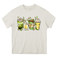 Cream daisy coffee cups Heavy Core Tee - Zillion Design Studio