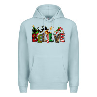 Blue Mist christmas believe Premium Hoodie - texasbilliewilder