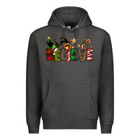 Charcoal Heather christmas believe Premium Hoodie - texasbilliewilder