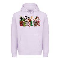 Lilac christmas believe Premium Hoodie - texasbilliewilder