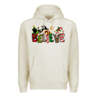 Oatmeal Heather christmas believe Premium Hoodie - texasbilliewilder
