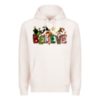 Pale Pink christmas believe Premium Hoodie - texasbilliewilder