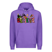 Purple christmas believe Premium Hoodie - texasbilliewilder