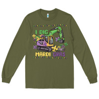 Army Green i dig mardi gras Long Sleeve Tee - MaliasSmallBusiness