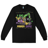 Black i dig mardi gras Long Sleeve Tee - MaliasSmallBusiness