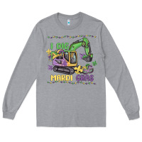 Heather Grey i dig mardi gras Long Sleeve Tee - MaliasSmallBusiness