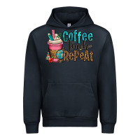 Navy coffee teach repeat Urban Hoodie - OliviaCreatesArt