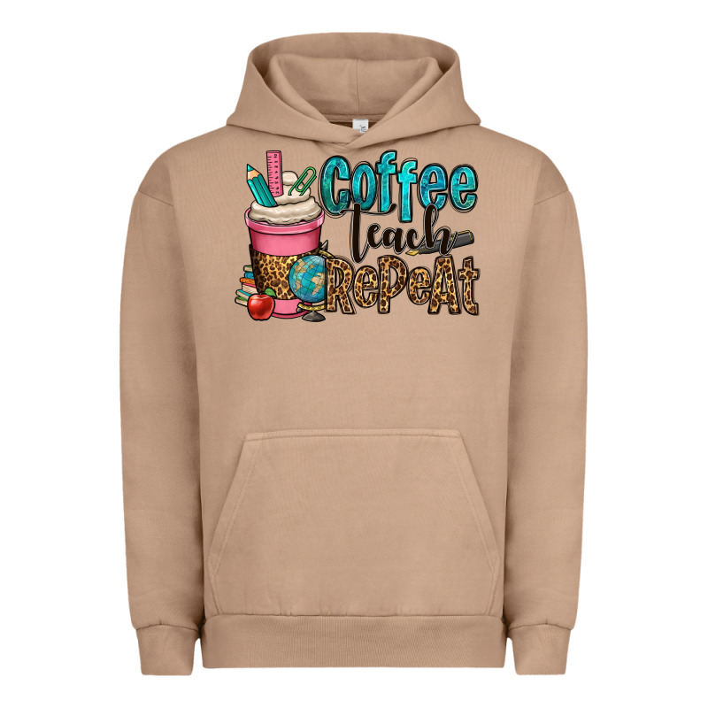 Coffee Teach Repeat Urban Hoodie by OliviaCreatesArt | Teevron