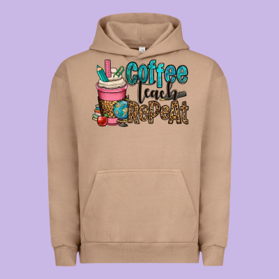 Coffee Teach Repeat Urban Hoodie Designed By Oliviacreatesart