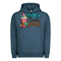 Pigment Midnight Navy coffee teach repeat Urban Hoodie - OliviaCreatesArt