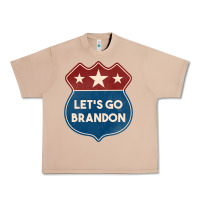 Burro Let's Go Brandon Shield Patch Urban Heavy Tee - Jasminsmagicworld