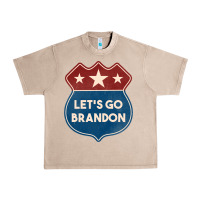 French Oak Let's Go Brandon Shield Patch Urban Heavy Tee - Jasminsmagicworld