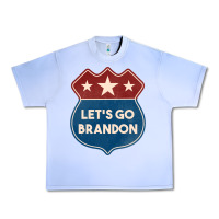 Grape Ice Let's Go Brandon Shield Patch Urban Heavy Tee - Jasminsmagicworld