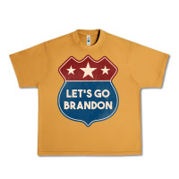 Peanut Butter Let's Go Brandon Shield Patch Urban Heavy Tee - Jasminsmagicworld