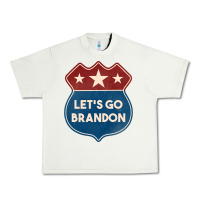 Pistachio Let's Go Brandon Shield Patch Urban Heavy Tee - Jasminsmagicworld
