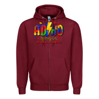Burgundy adhd awareness Zipper Hoodie - LillyAllenDesigns