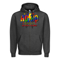 Charcoal Heather adhd awareness Zipper Hoodie - LillyAllenDesigns