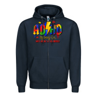 Navy adhd awareness Zipper Hoodie - LillyAllenDesigns