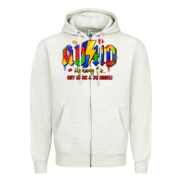 Oatmeal Heather adhd awareness Zipper Hoodie - LillyAllenDesigns