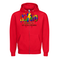Red adhd awareness Zipper Hoodie - LillyAllenDesigns