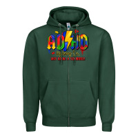 Sports Green adhd awareness Zipper Hoodie - LillyAllenDesigns