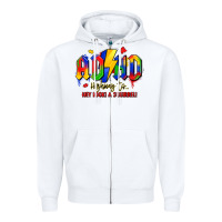 White adhd awareness Zipper Hoodie - LillyAllenDesigns