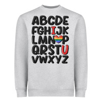 Heather Grey pride alphabet Heavyweight Sweatshirt - MaliasSmallBusiness