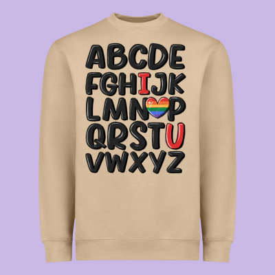 Pride Alphabet Heavyweight Sweatshirt Designed By Maliassmallbusiness