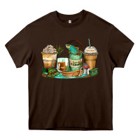 Chocolate Brown fishing coffee cups Heavy Core Tee - Zillion Design Studio