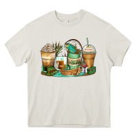 Cream fishing coffee cups Heavy Core Tee - Zillion Design Studio