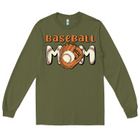 Army Green baseball mom Long Sleeve Tee - MaliasSmallBusiness