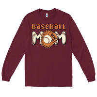 Burgundy baseball mom Long Sleeve Tee - MaliasSmallBusiness