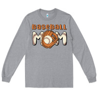 Heather Grey baseball mom Long Sleeve Tee - MaliasSmallBusiness