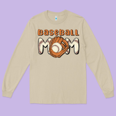 Baseball Mom Long Sleeve Tee Designed By Maliassmallbusiness