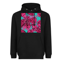 Black breast cancer seamless pattern Heavyweight Hoodie - texasbilliewilder