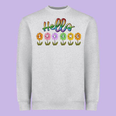 Hello Spring Heavyweight Sweatshirt Designed By Maliassmallbusiness