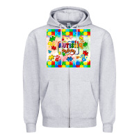 Heather Grey autism mom Zipper Hoodie - LillyAllenDesigns