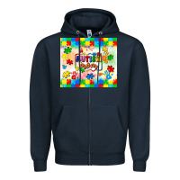 Navy autism mom Zipper Hoodie - LillyAllenDesigns
