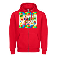 Red autism mom Zipper Hoodie - LillyAllenDesigns