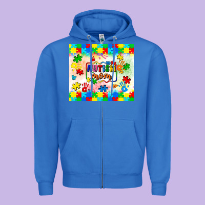 Autism Mom Zipper Hoodie Designed By Lillyallendesigns
