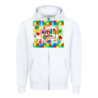White autism mom Zipper Hoodie - LillyAllenDesigns