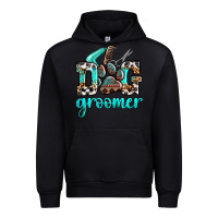 Black western dog groomer Urban Hoodie - OliviaCreatesArt