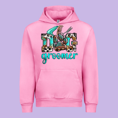 Western Dog Groomer Urban Hoodie Designed By Oliviacreatesart