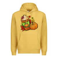 Antique Gold Fall pumpkin coffee Premium Hoodie - NancyCooperArtShop