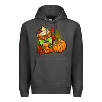 Charcoal Heather Fall pumpkin coffee Premium Hoodie - NancyCooperArtShop