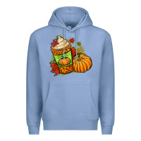 Colony Blue Fall pumpkin coffee Premium Hoodie - NancyCooperArtShop