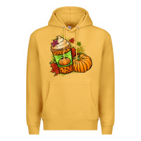 Mustard Fall pumpkin coffee Premium Hoodie - NancyCooperArtShop