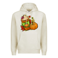 Oatmeal Heather Fall pumpkin coffee Premium Hoodie - NancyCooperArtShop